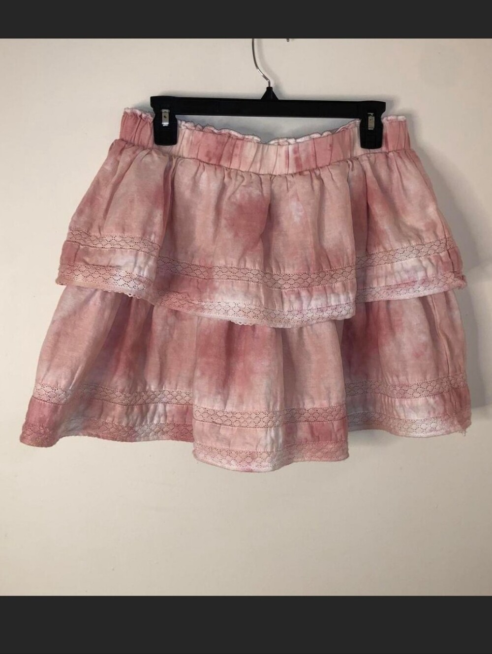 Chelsea & Violet Pink Tie-Dye Tiered Skater Skirt